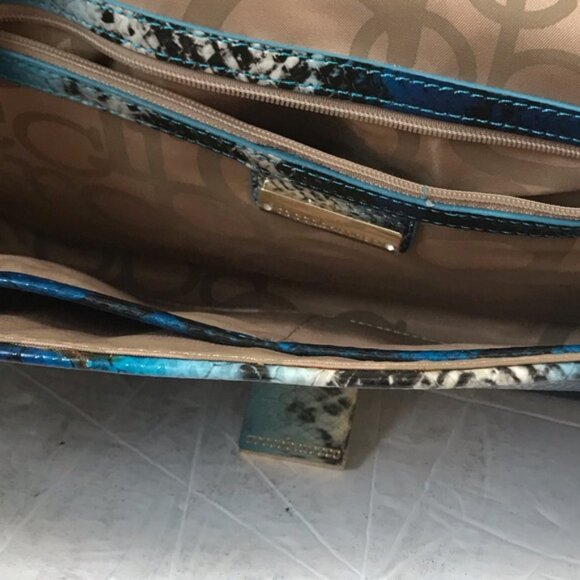 Roccobarocco NEW Clutch Bag Animal Snake Print Large Shoulder Purse Logo Vegan - Picture 7 of 16